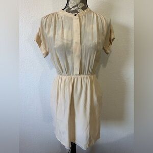 Broadway & Broome 100% Silk Button Front light peach Dress- Size 0